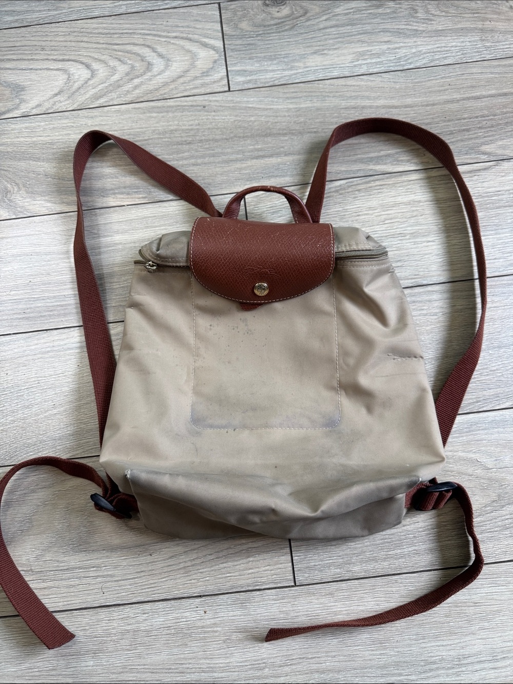 Longchamp Beige Backpack